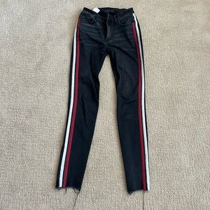 Joes jeans, women, size 25. Beautiful black with white and red stripes